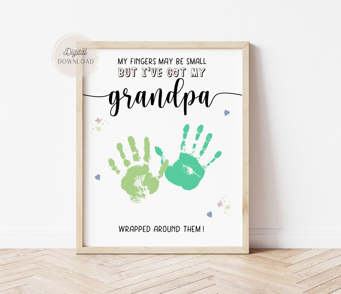 My Fingers May Be Small Grandpa handprint keepsake craft template