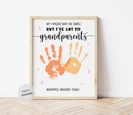 My Fingers May Be Small handprint keepsake craft template for grandparents
