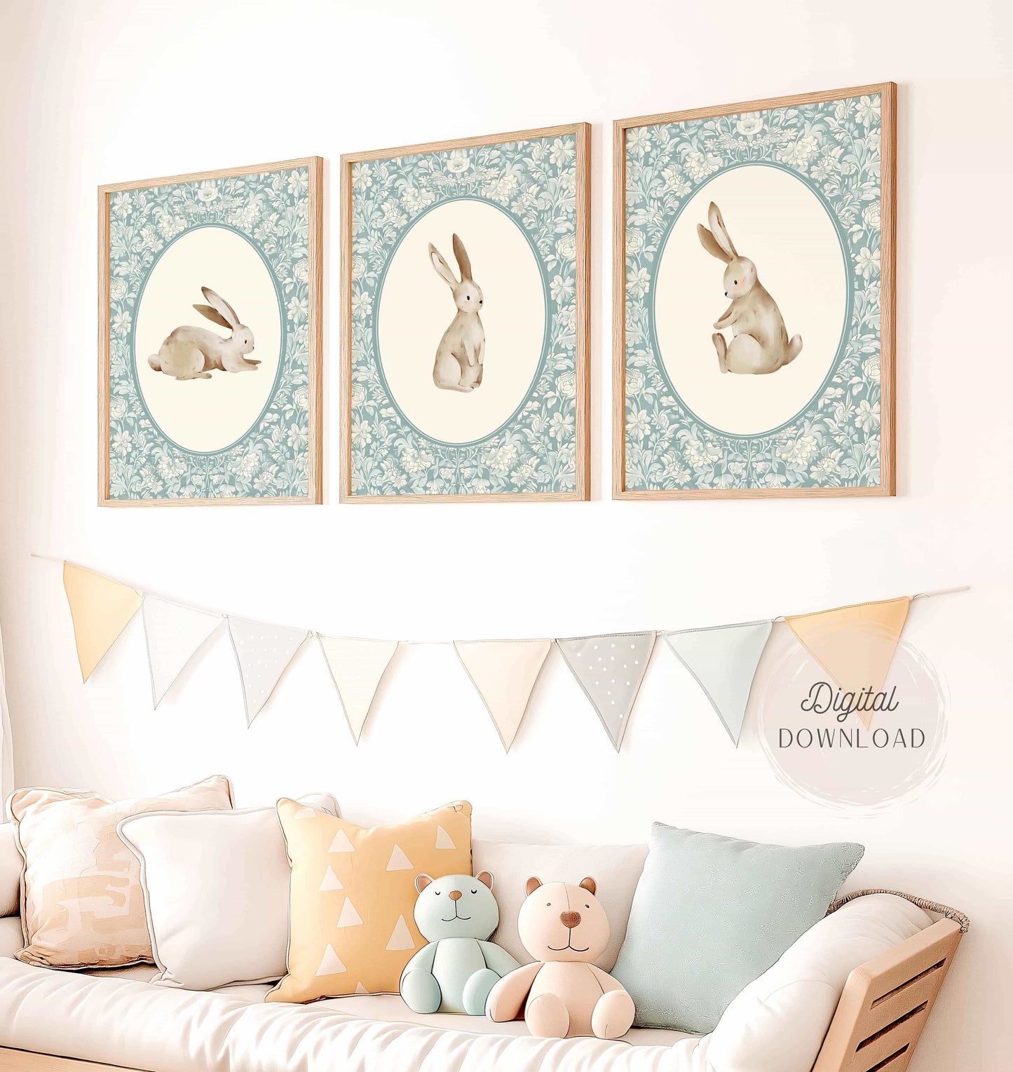 Bunny Blue Wall Art