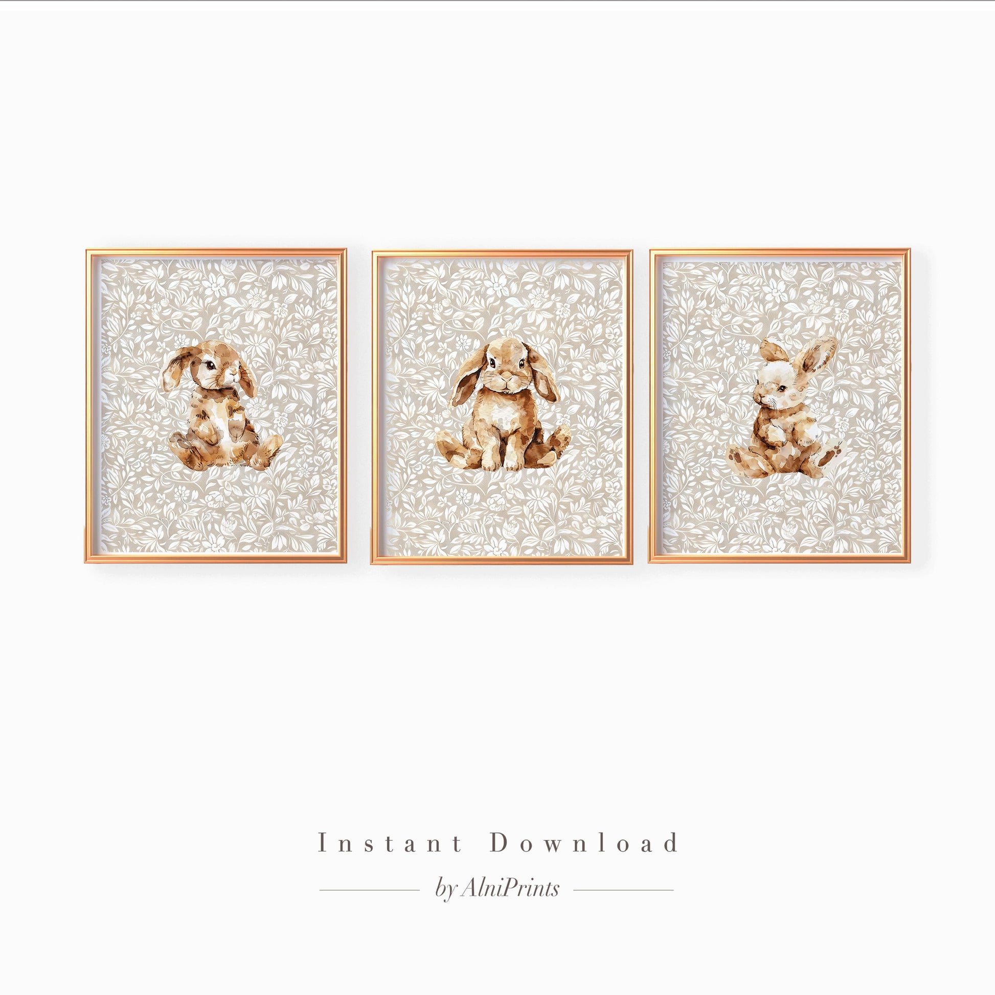 Bunny Nursery Tan Art Print