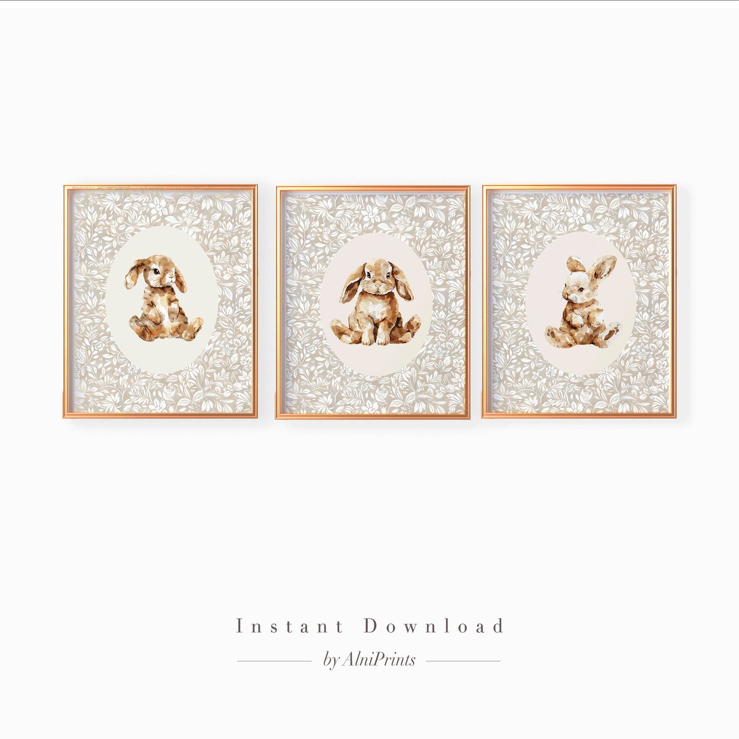 Rabbit Gallery Wall Art - Set of 3