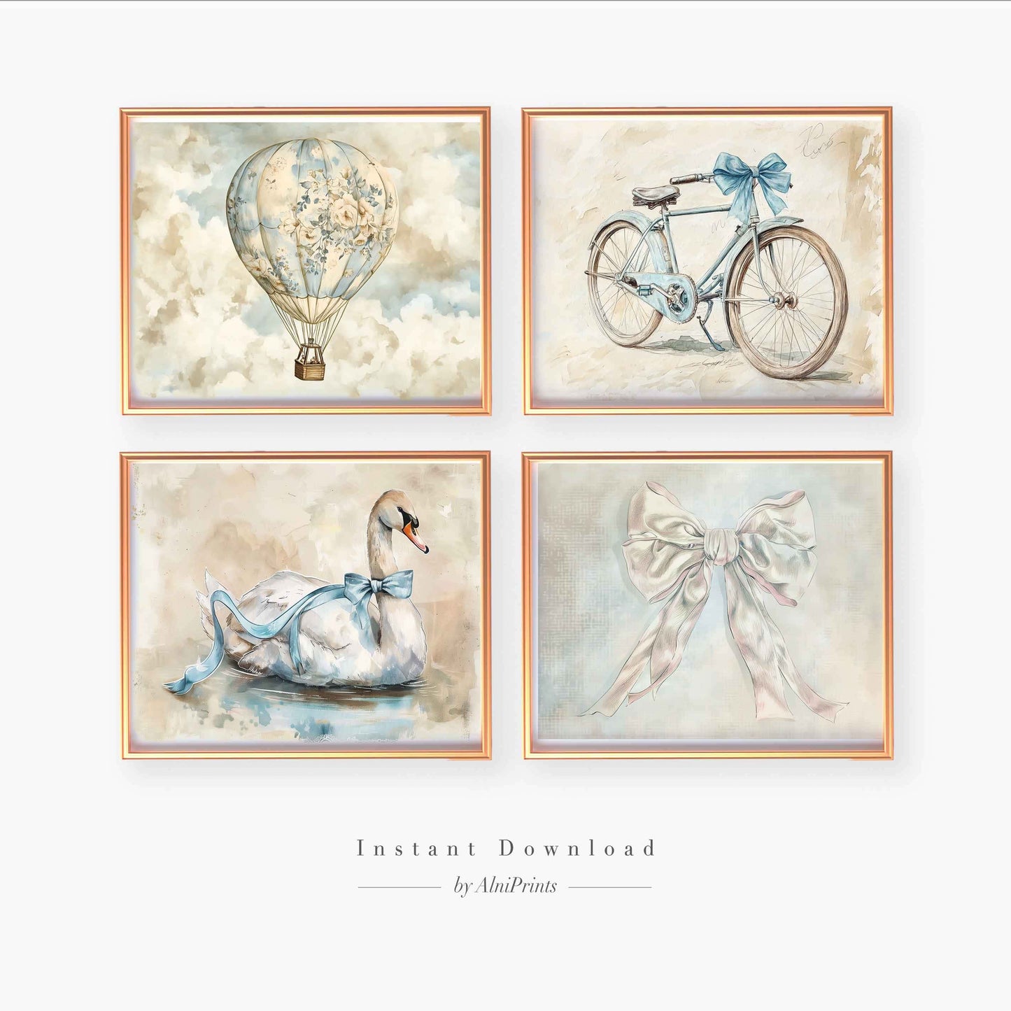 Swan print,  Bow print, Bike print Hot Ballon print