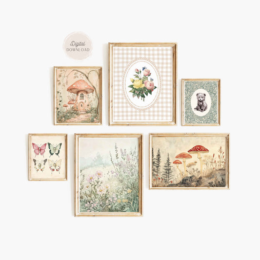 Vintage Cottagecore Nursery Gallery Prints 