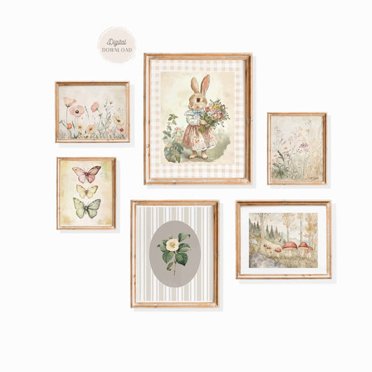 Cottagecore Nursery Wall Art - Set of 6