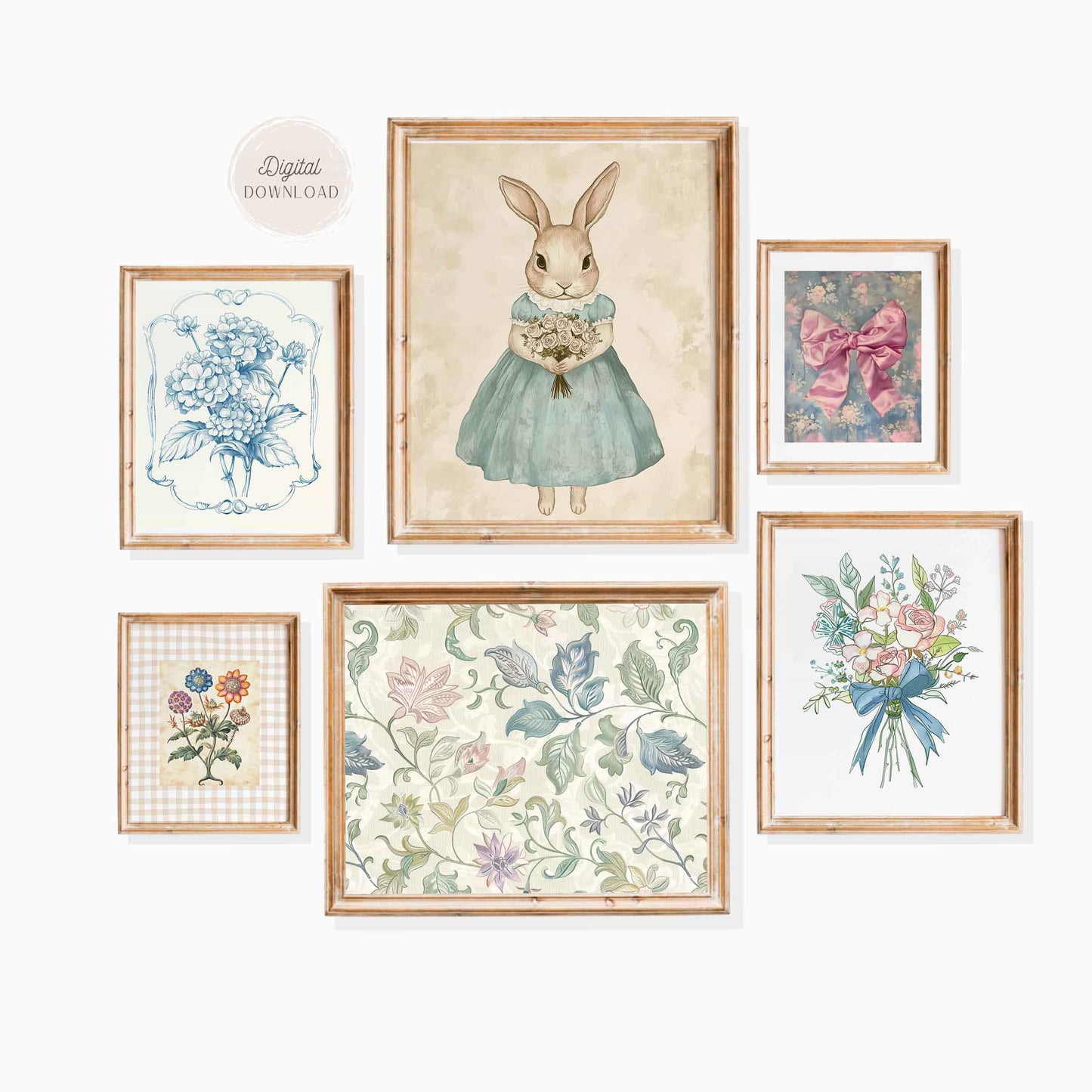 Vintage Whimsical Prints for Girls - Set of 6