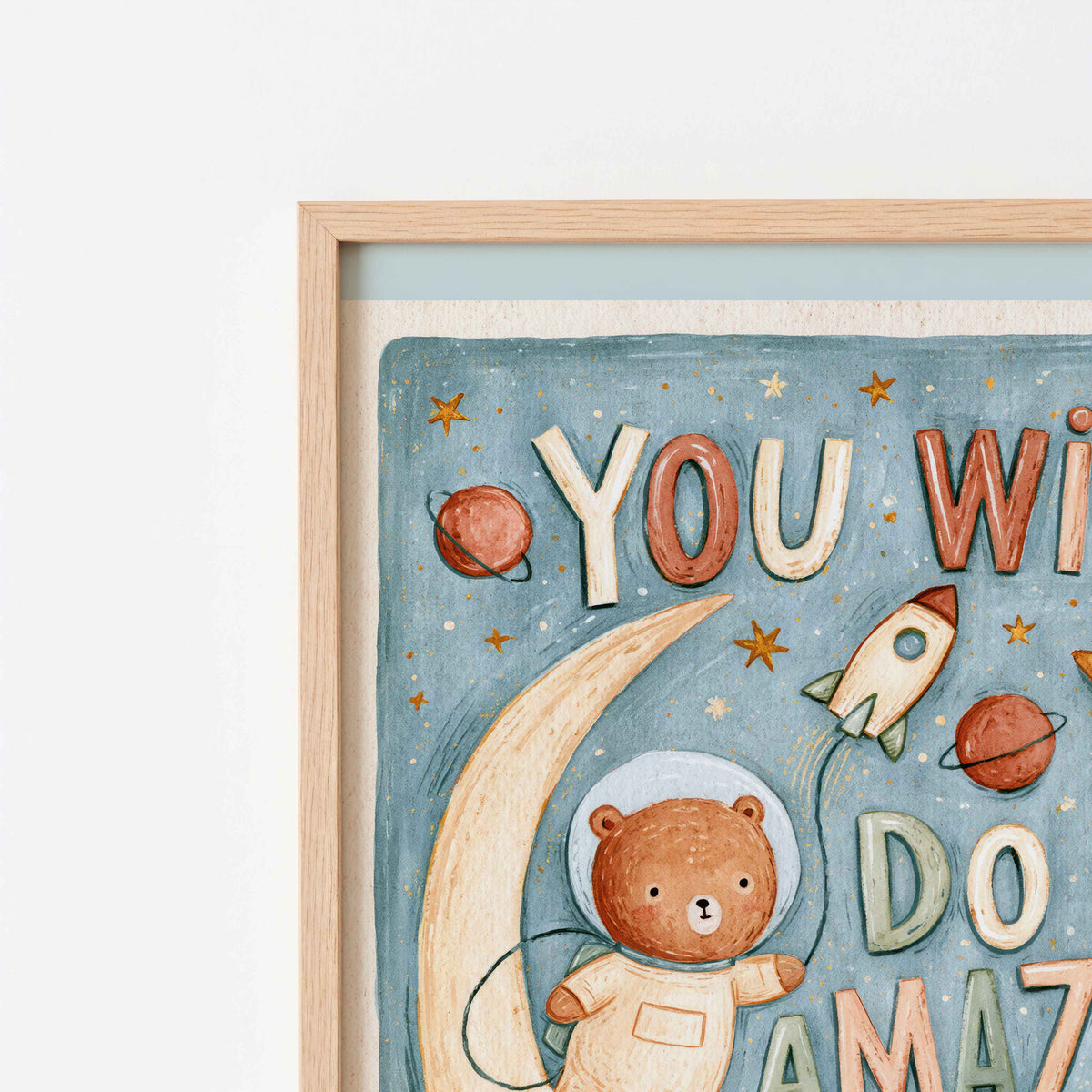 Digital download wall art for a space themed bedroom