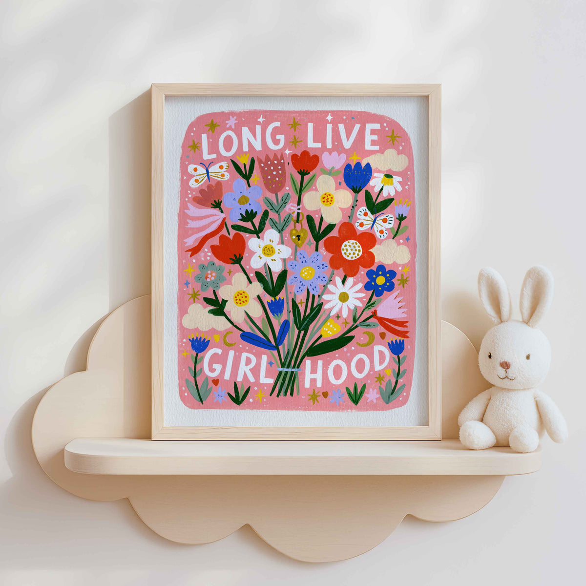 Long Live Girlhood quote print for a craft nook or girls bedroom