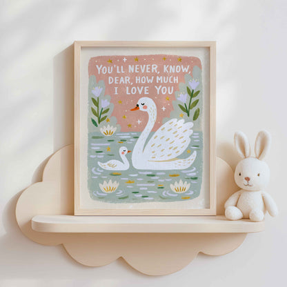 Retro wall art with lily pads and lavender blooms