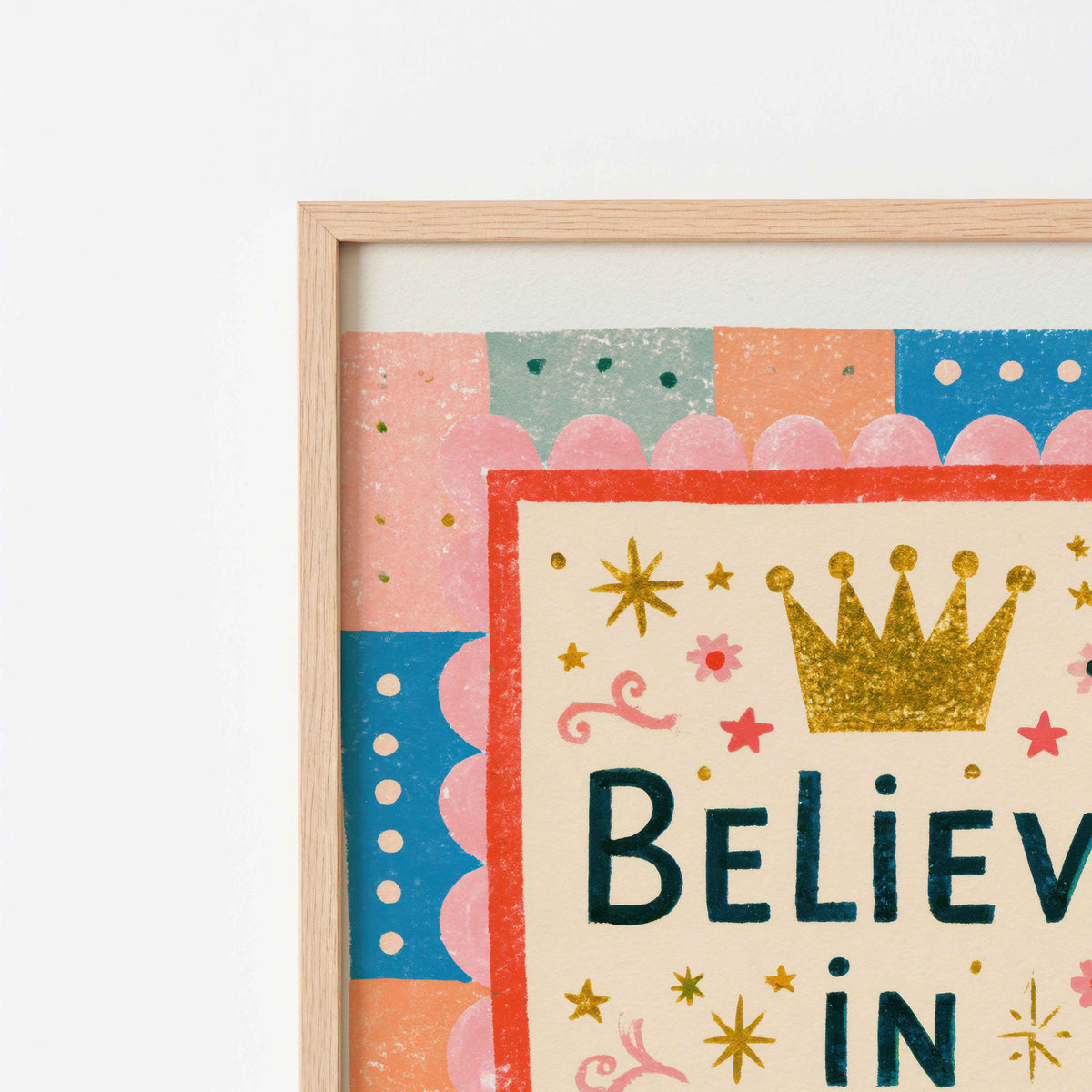 Digital download wall art for a princess corner or gallery wall