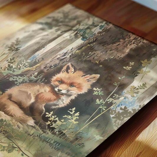Rustic pine and earthy forest wildlife nursery prints set of 9 close up detail