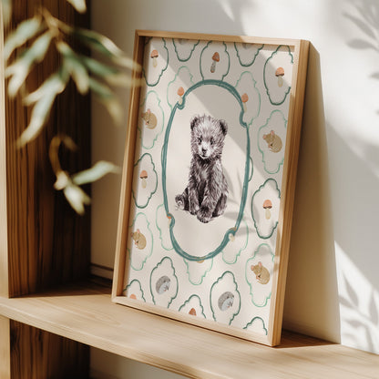 Bear Nursery Wall Art Set – Vintage Animal Illustrations for Baby Room