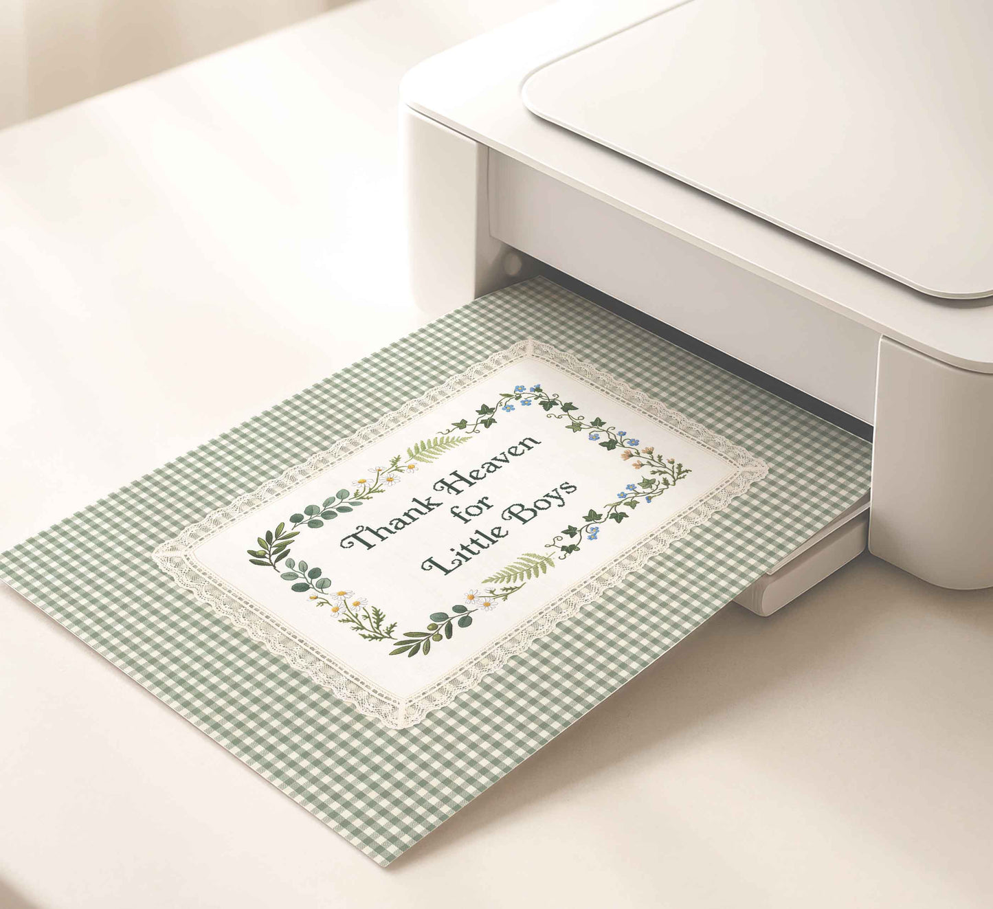 Faux embroidery nursery print for a toddler boys room