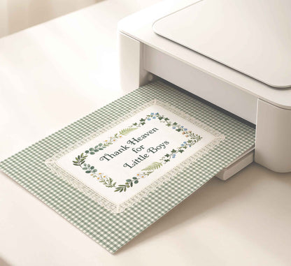 Faux embroidery nursery print for a toddler boys room
