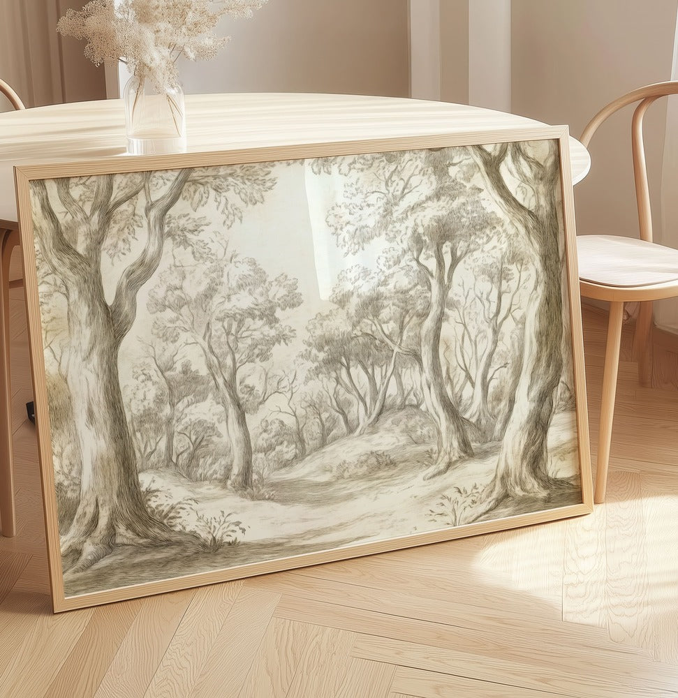 Vintage mountain scene watercolor print for a rustic wilderness nursery room