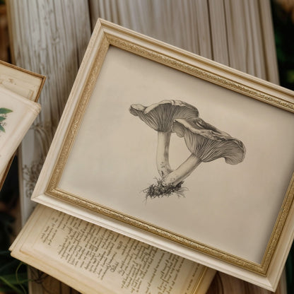 Vintage pencil sketch deer print for a gender neutral woodland nursery wall