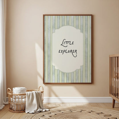 Watercolor moose print in woody brown tones for a wilderness nursery room