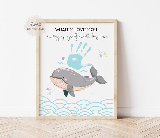 Whaley Love You whale handprint keepsake craft template