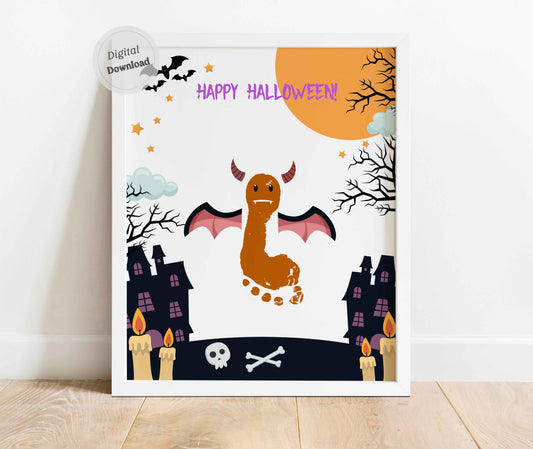 Halloween Bat foot print art