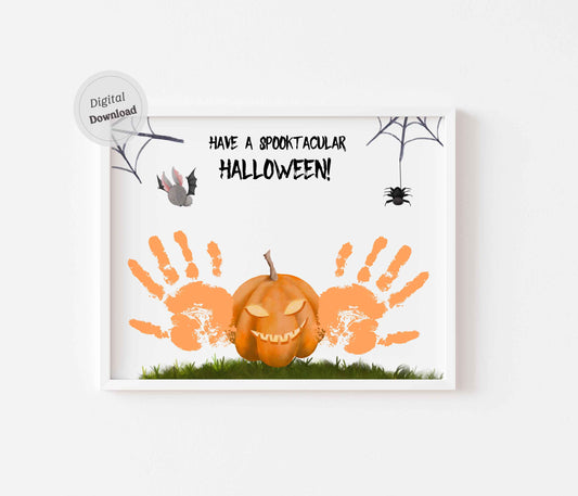 Halloween Spooktacular Pumpkin Handprint art activities