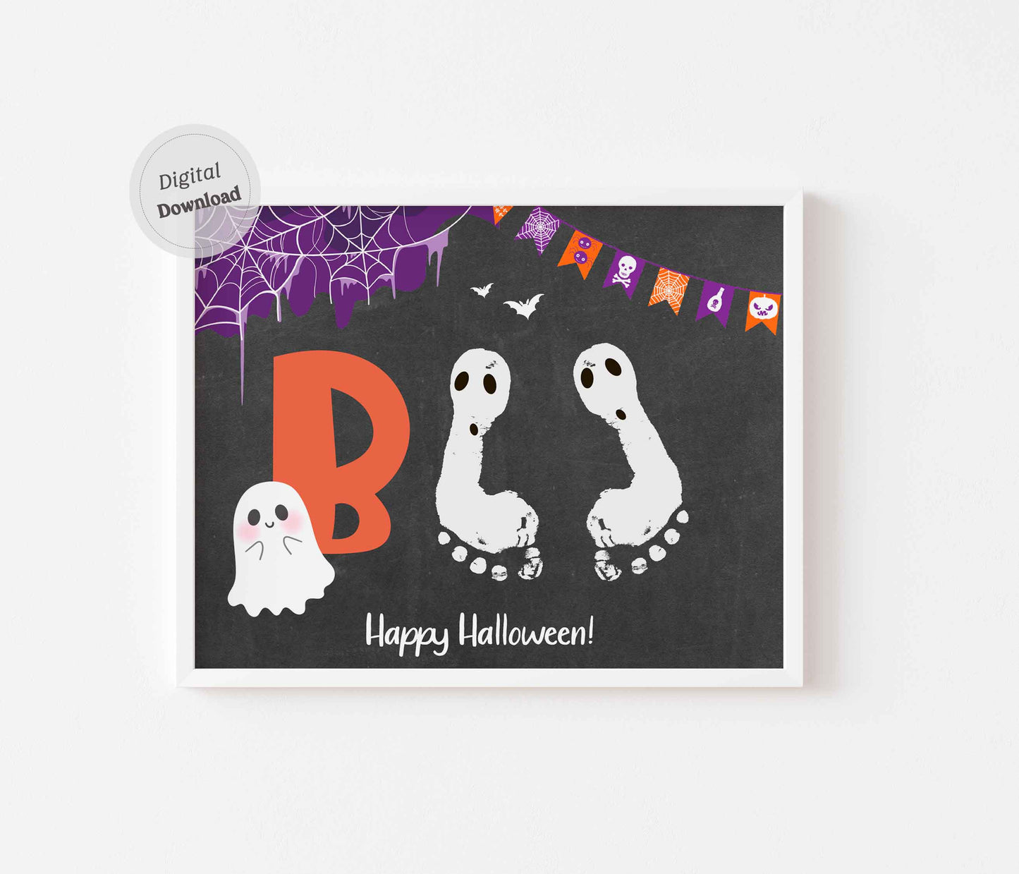 Ghost Footprint art Baby's First Halloween day download