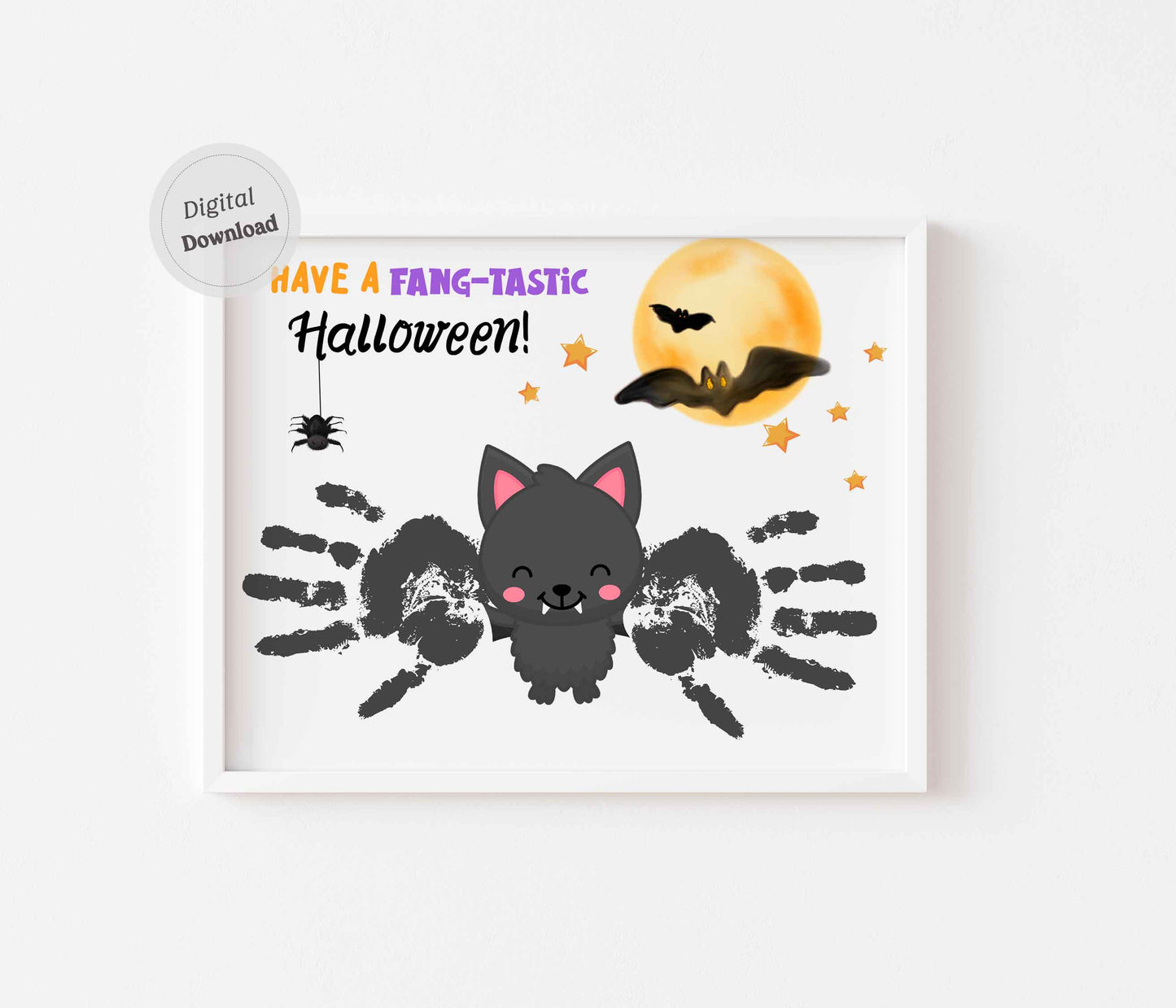 Bat footprint art Fang-Tastic Halloween download