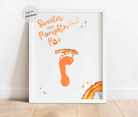 Sweeter than Pumpkin Pie Footprint Art Digital