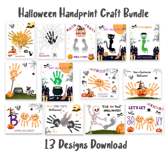 Halloween Handprint and Footprint art bundle