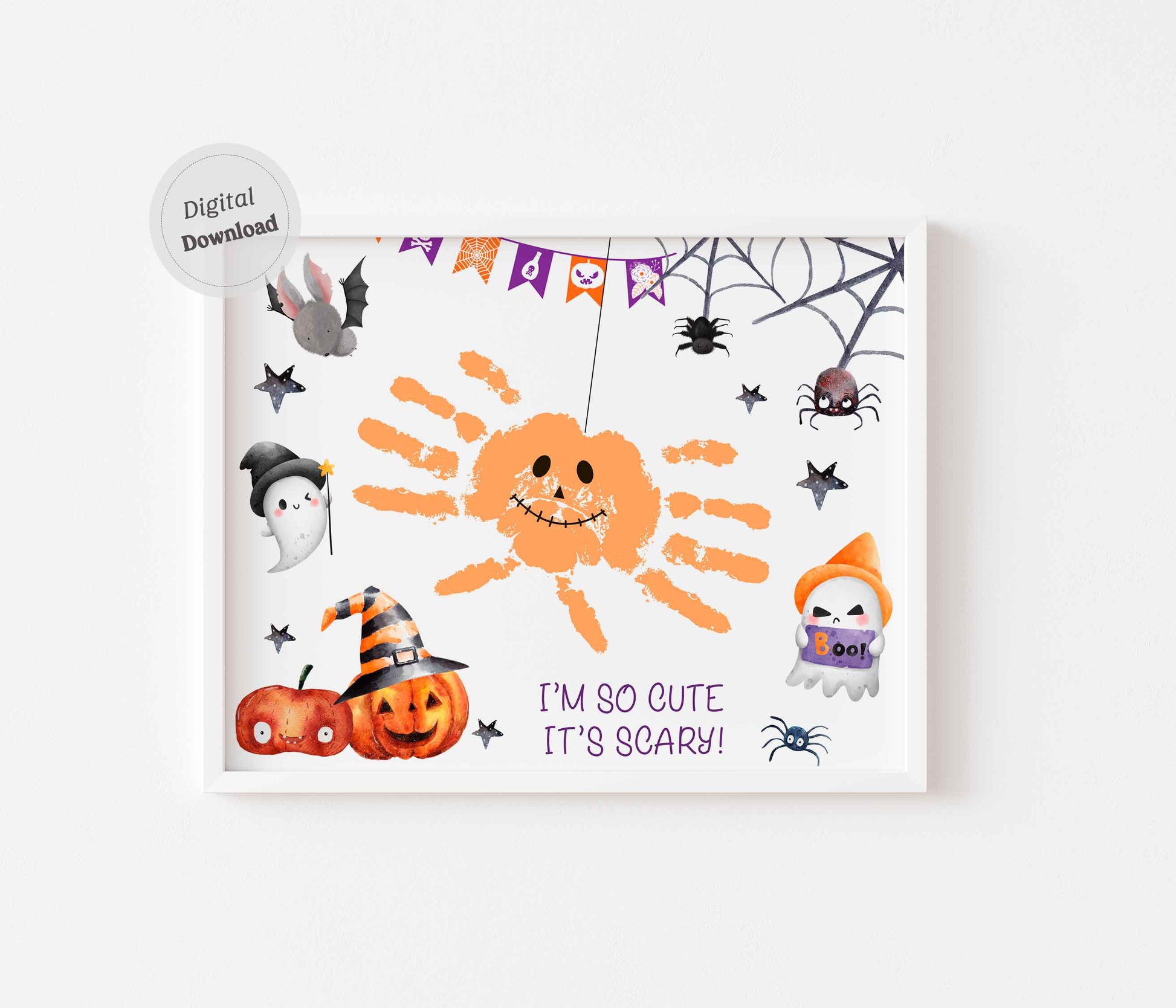 Hand print spider Halloween craft