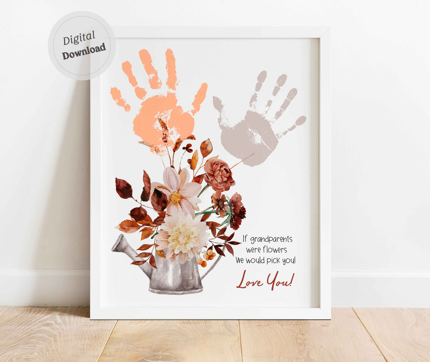 Fall craft printable Handprint template