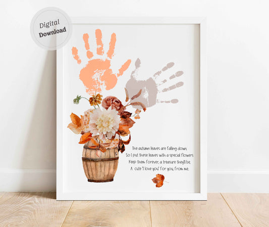 Fall Handprint poem for grandma or mom Birthday