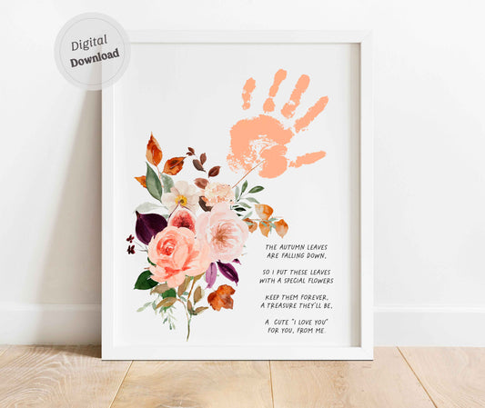 Fall leaf handprint poem craft for kids