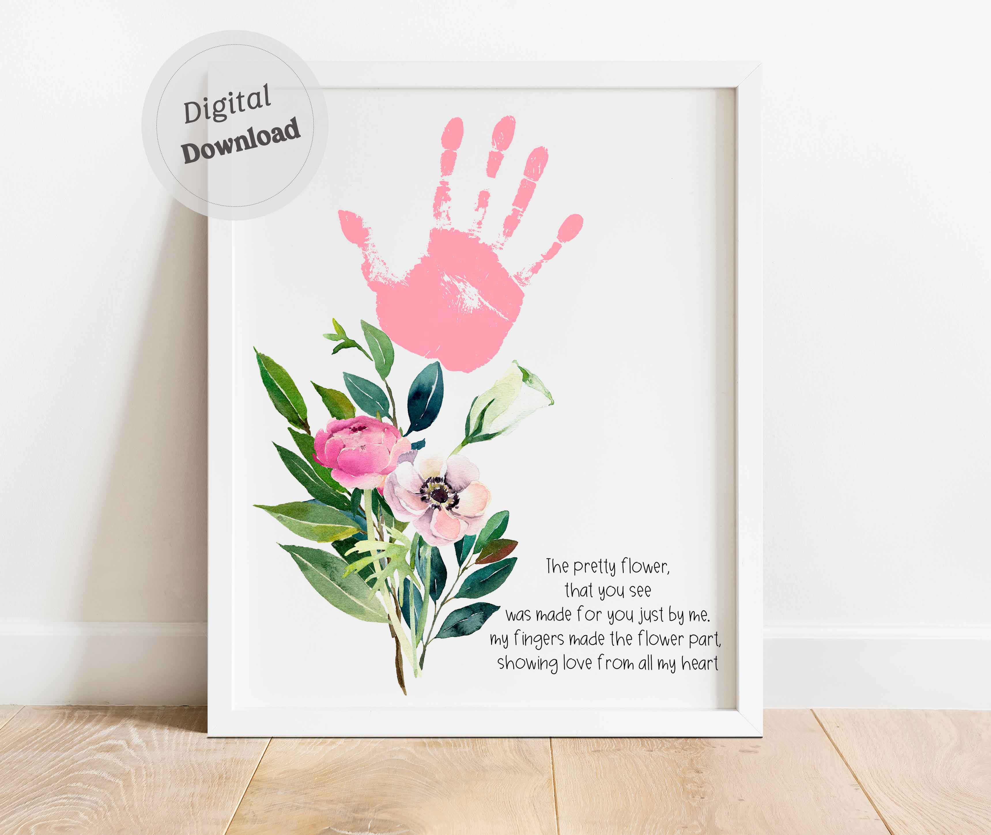 Flower best sale handprint card